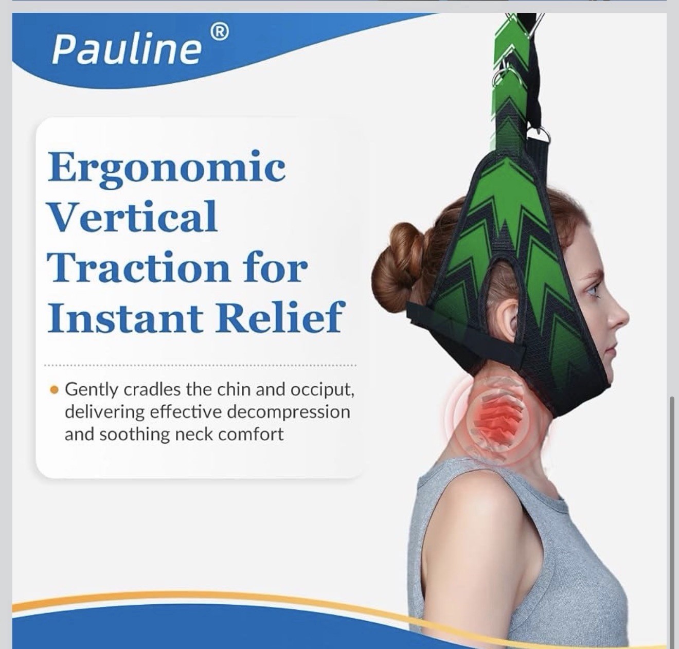 Pauline Adjustable Neck Traction Brace Head Halter Door Strap Black One Size