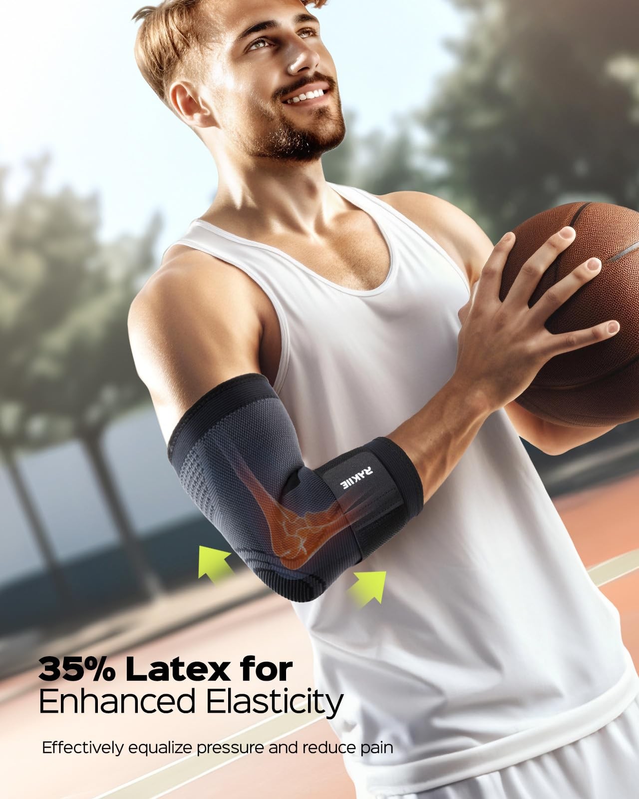 2 Pack Elbow Support Brace Compression Sleeve Tennis Golfer Pain Relief
