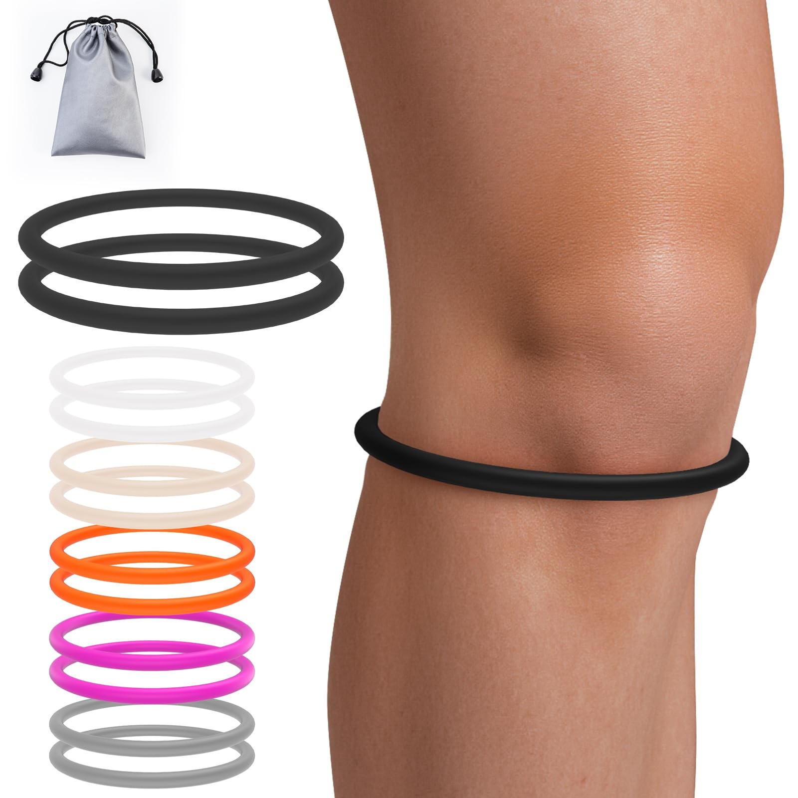 teyy 2PCS Patellar Tendon Support Strap for Knee Pain Relief Medium, Black
