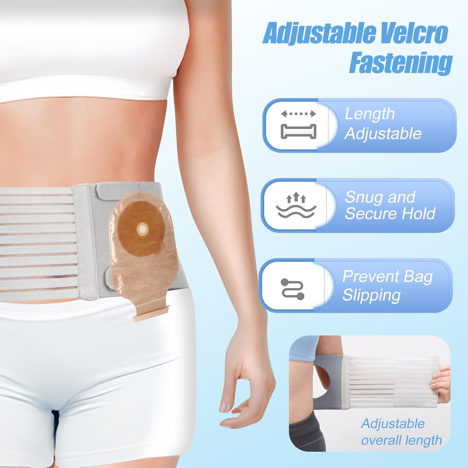 Adjustable Ostomy Hernia Belt for Men & Women – Breathable U-Shaped Design Stoma