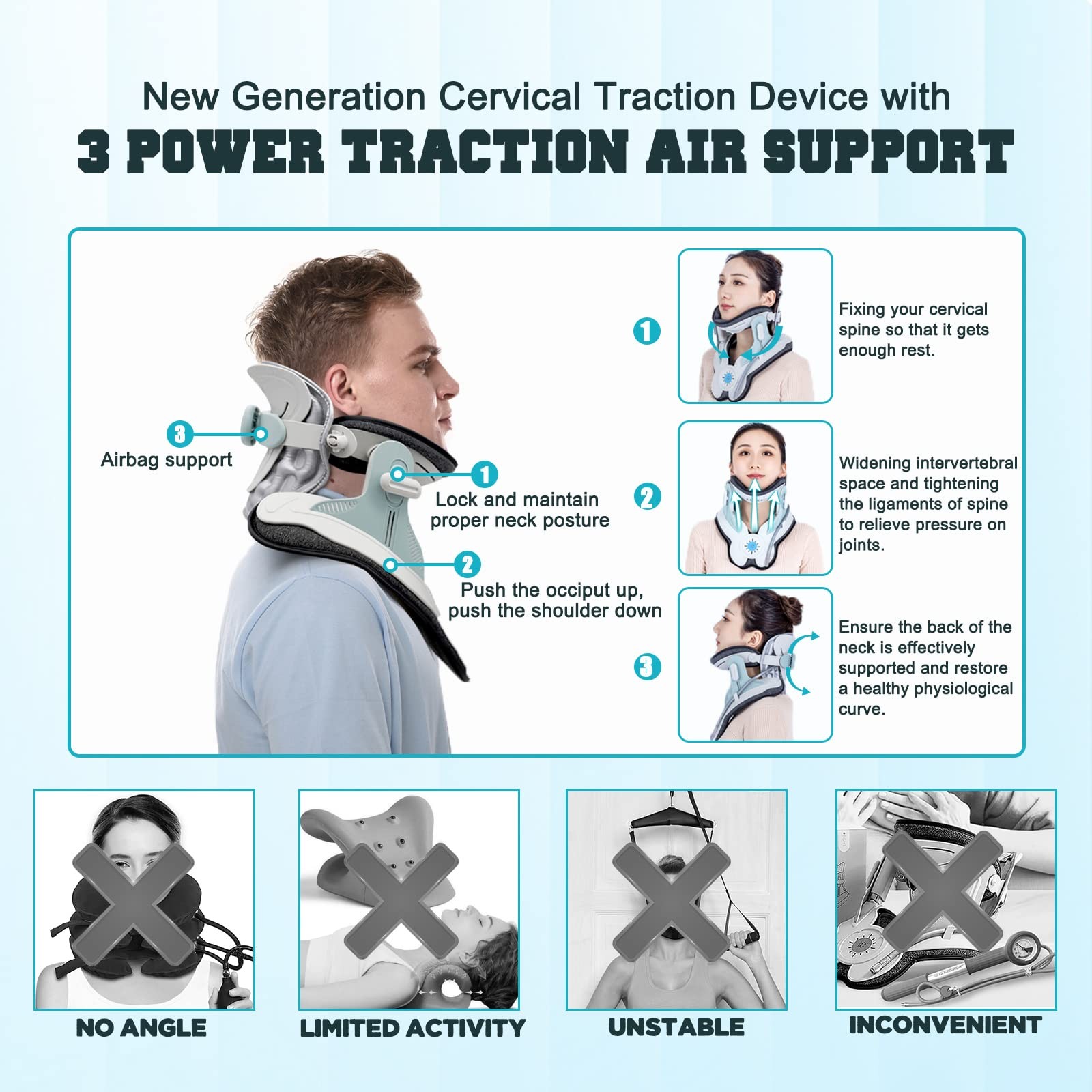 Cervical Neck Traction Device,Electric Air Pump Neck Stretcher Cervical Tract…