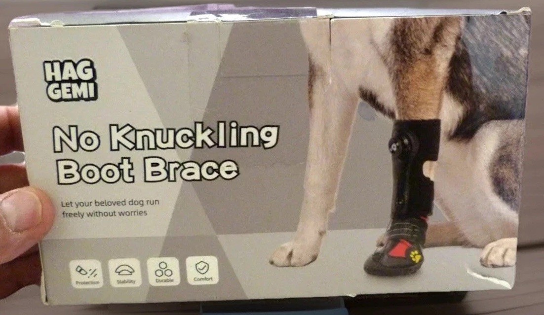 (No Knuckling Boot Brace) Corrective Dog Shoe, Sz L