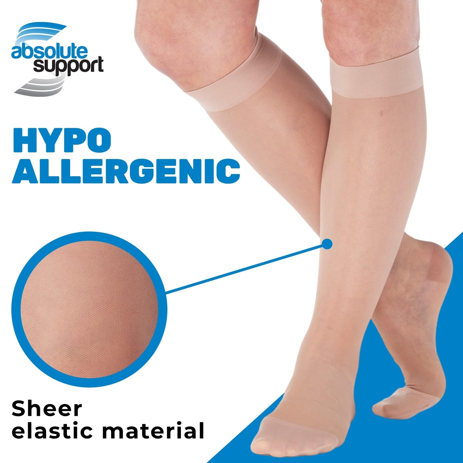 Made in USA – Sheer Compression Socks for Women Circulation 20-30mmHg – A205