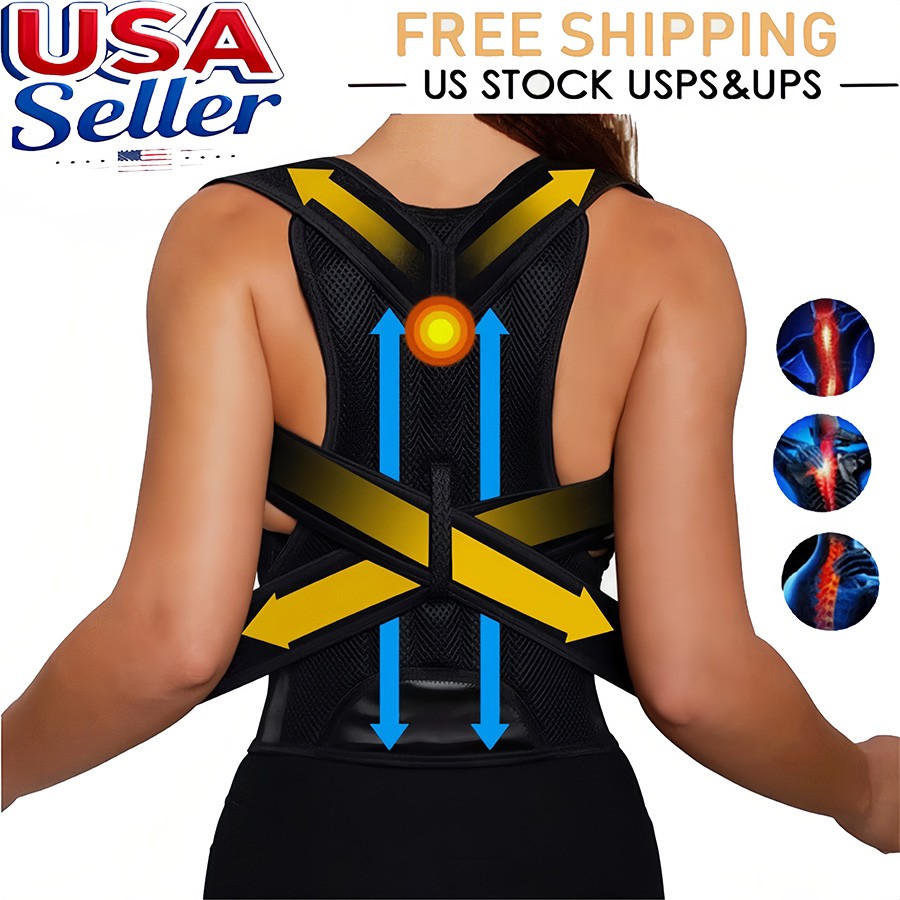 Posture Corrector Back Shoulder Support Correct Brace Belt Adjustable Men Women