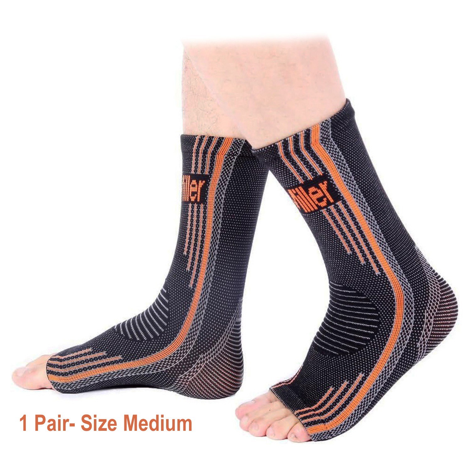 Doc Miller Open Toe Compression Stockings 20-30mmHg Elastic Support Medium 1 Pr