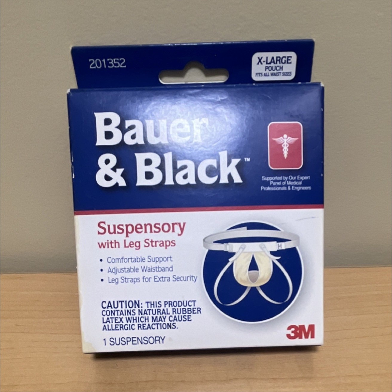 Bauer & Black Men’s Groin Suspensory Support Adjustable XL Blue/White 201352