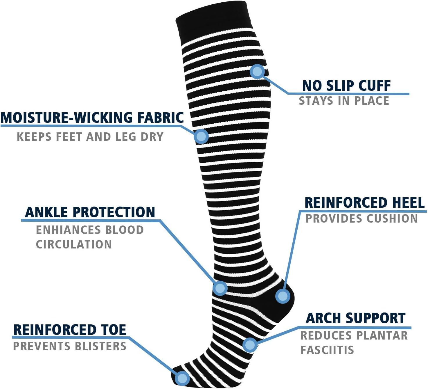 Double Couple 7 Pairs Copper Compression Socks for XX-Large, Multicoloured 2