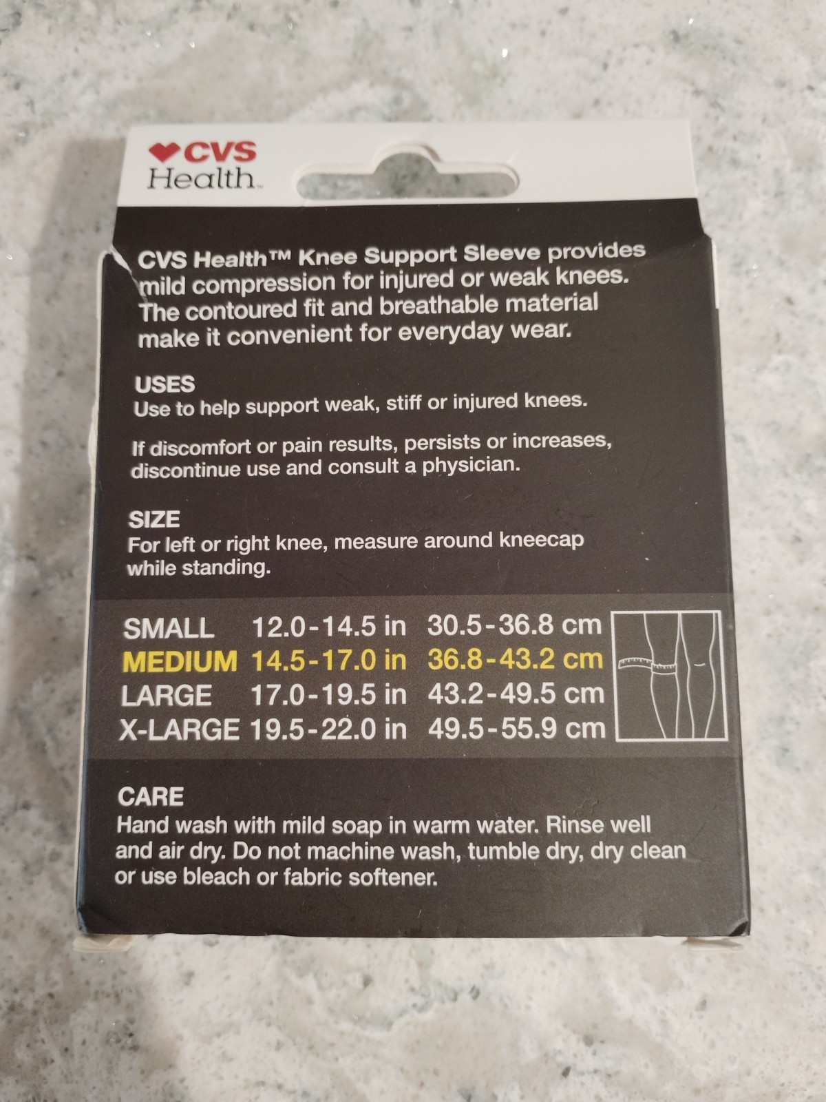 Knee Brace Support Sleeve CVD – Mild Compression – Large – NEW