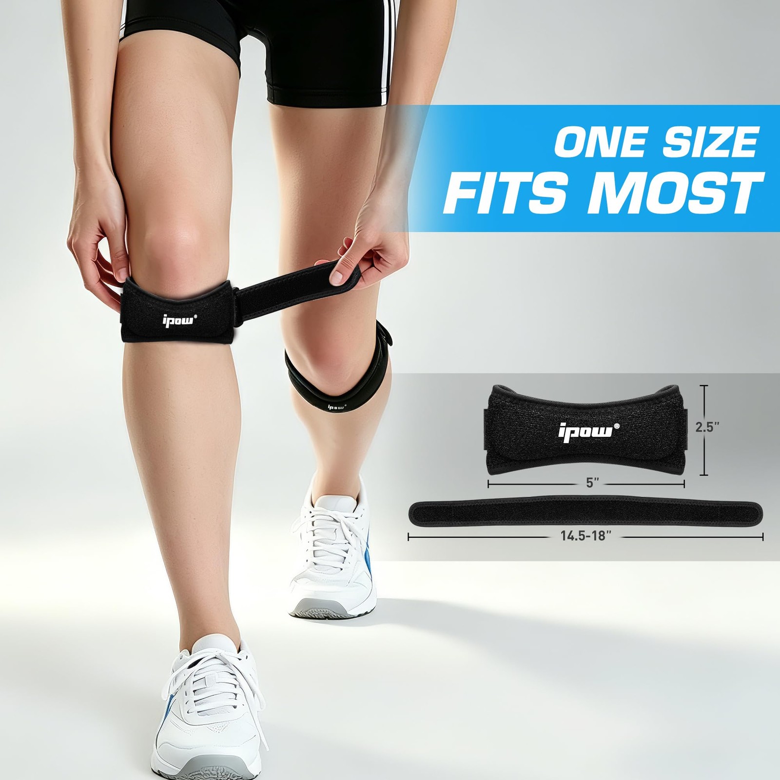 2 Pack Knee Straps Patella Support Brace Pain Relief Stabilizer Running Hiking