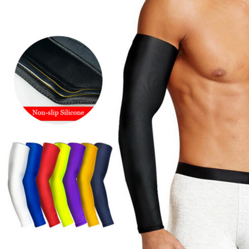 Youth/Men Arm Sleeves Basketball Sports Compression Elastic Support Brace Sleeve
