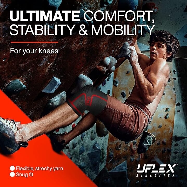 UFlex Knee Compression Sleeve Support for Women & Men, New In Package