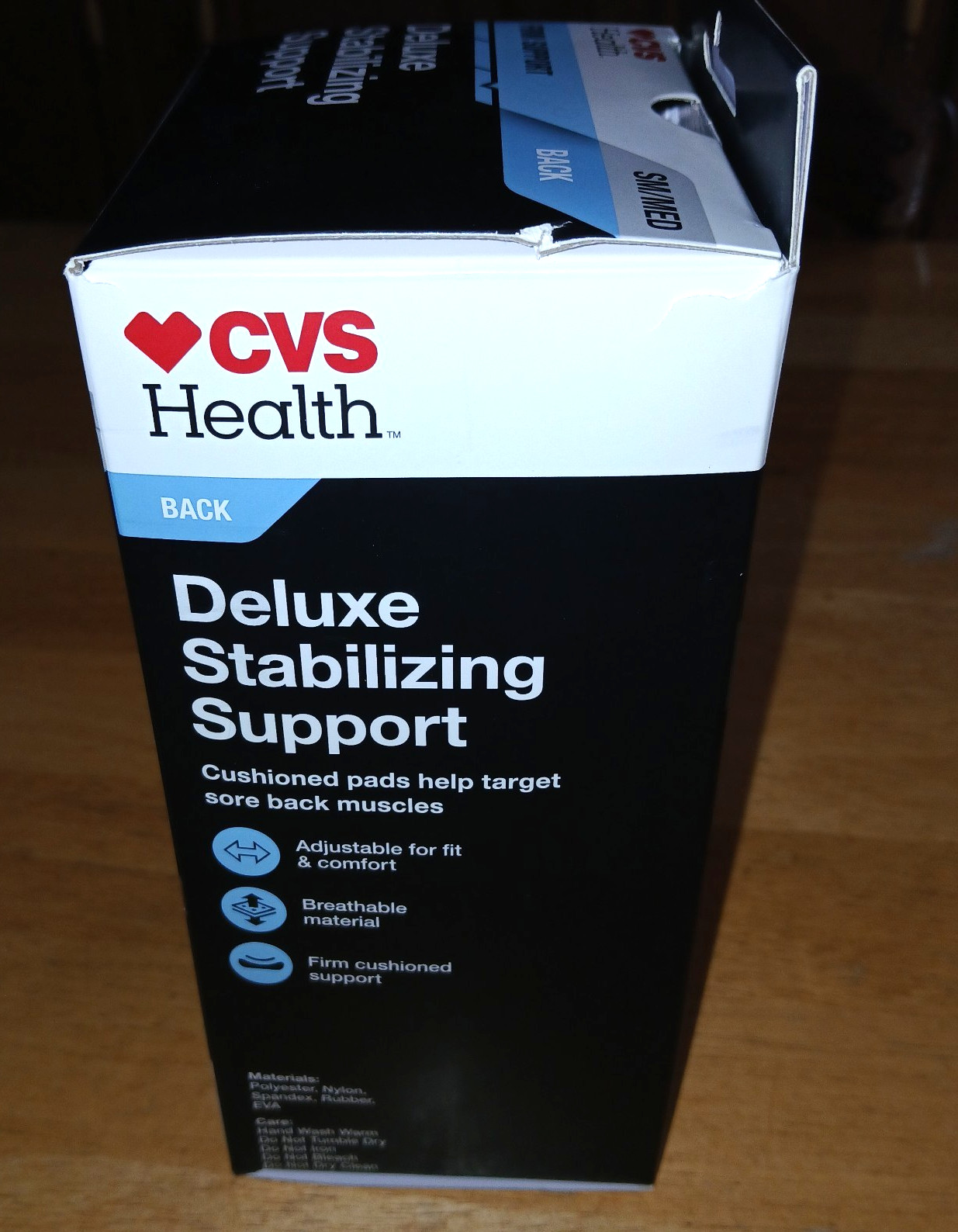 CVS HEALTH DELUXE STABILIZING SUPPORT-SM/MED-NIB-CUSHIONED PADS/ADJUSTABLE