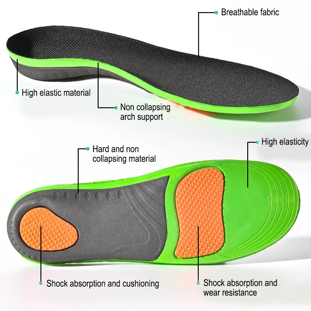 Arch Support Insoles Sports Shock Absorption Elastic Wear Resistant Orthopedic F
