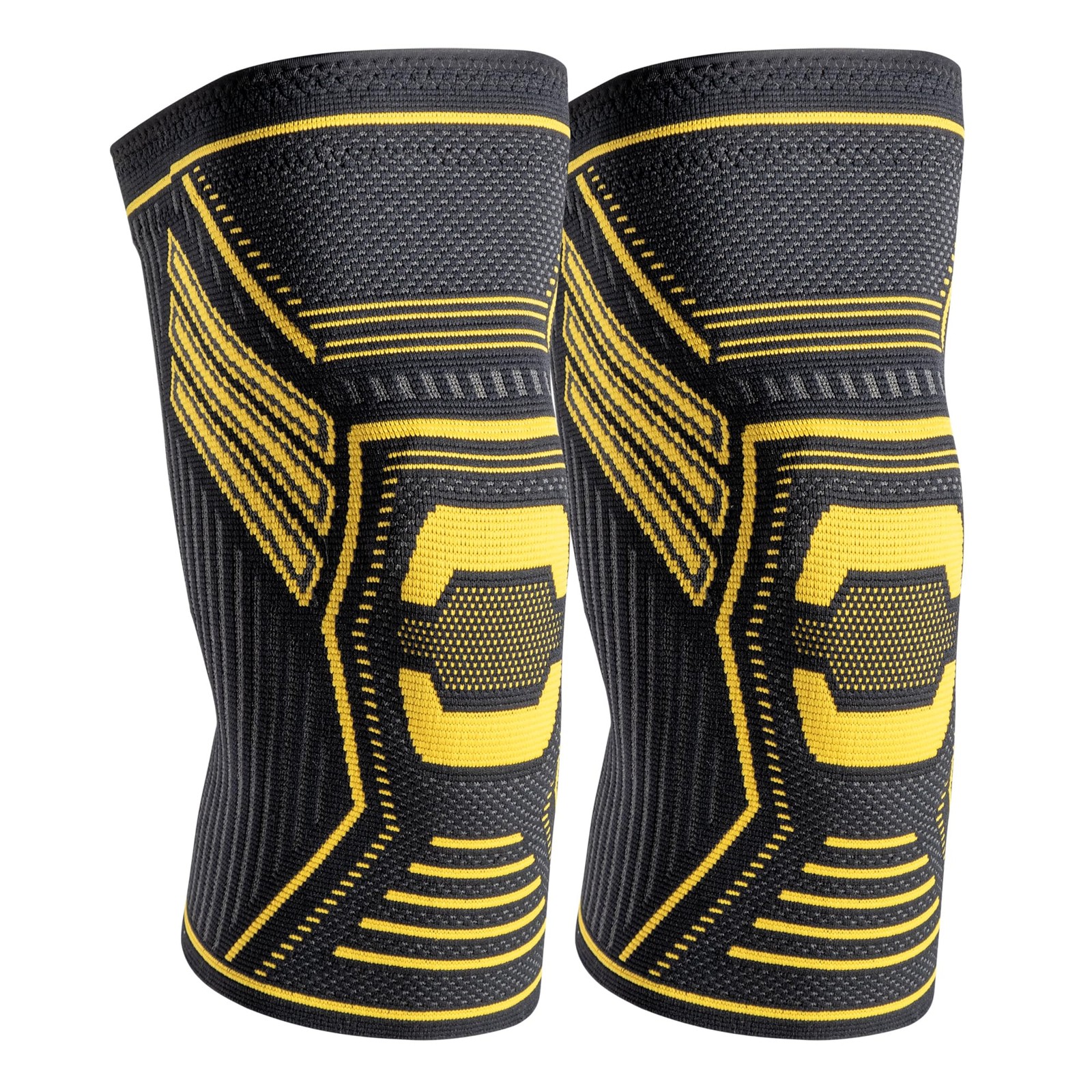 WalkMii Copper Knee Braces for Women and Men 2 Pack, Medium, black