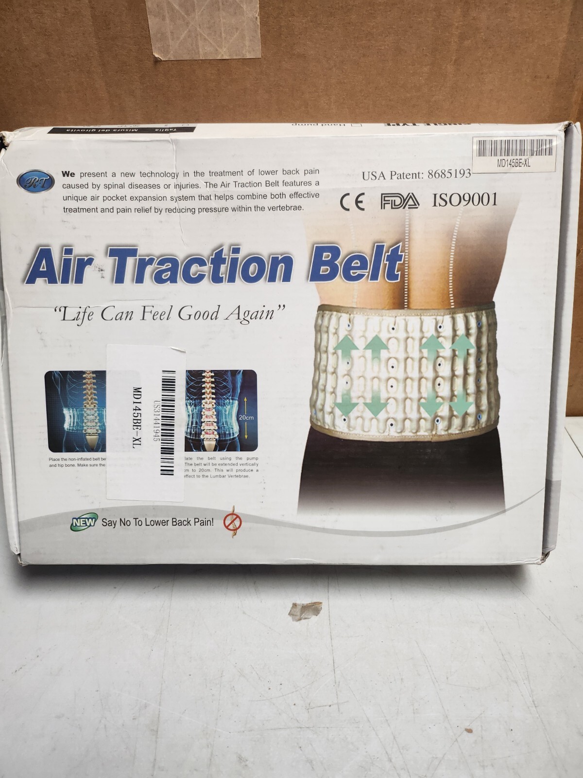 Spinal Air Decompression Belt Brace Disc Traction System XL 40-46