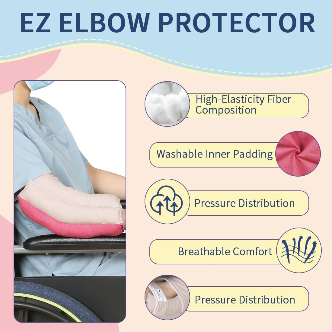 Elbow Protector Pad for Elderly Bedridden Patients Soft Fibre Large Size