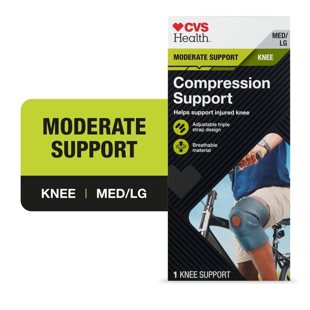 CVS Health Compression Knee Support Breathable Material Size Med/Lg New Sealed