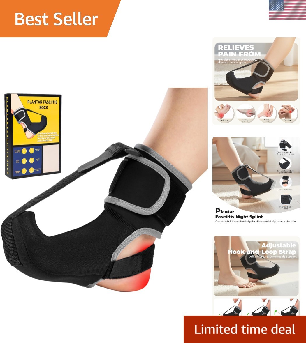 Plantar Fasciitis Night Splint Sock – Adjustable Planter Facetious Relief Brace
