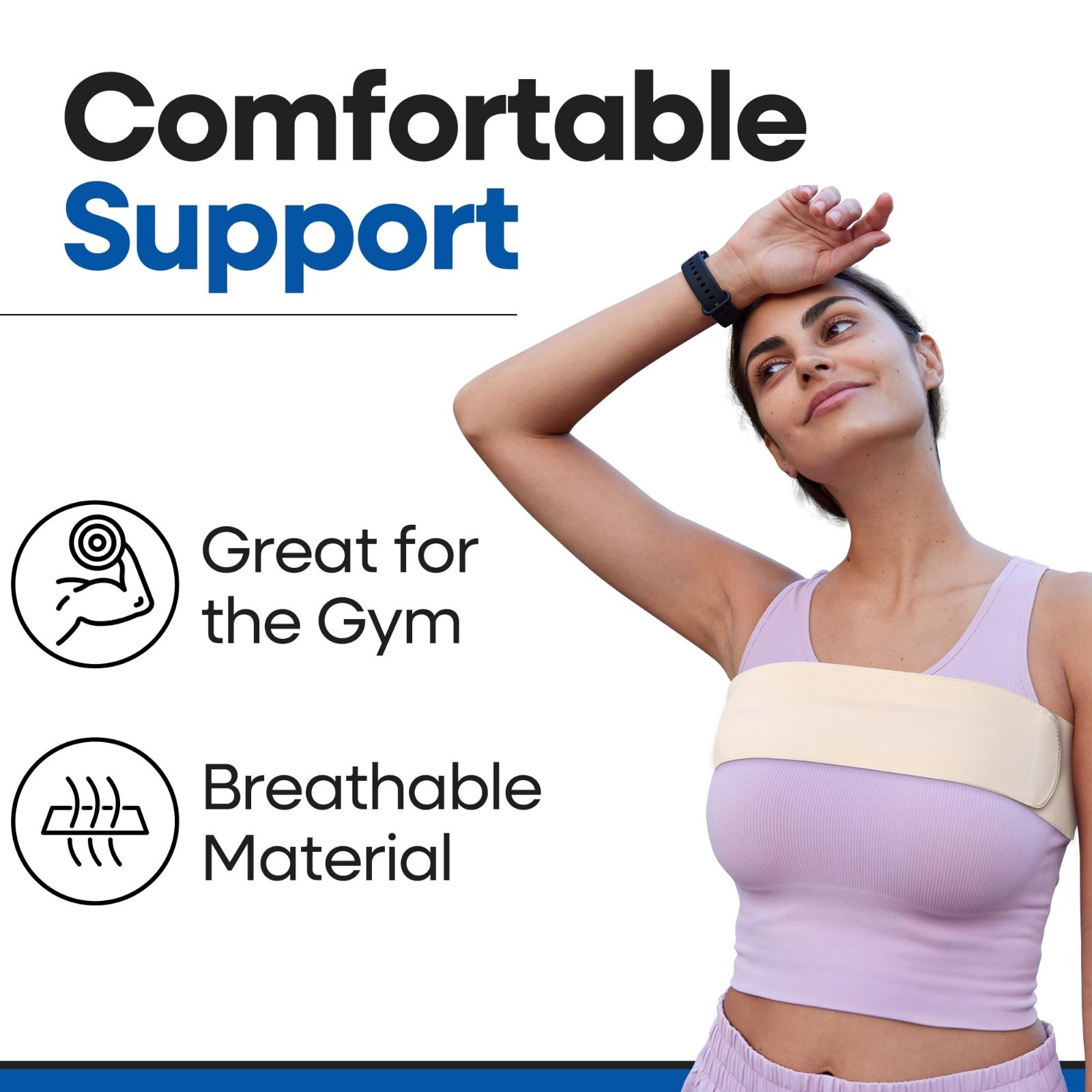 Post-Surgery Breast Augmentation Band | Compression Wrap Bra Belt | No Bounce Ch