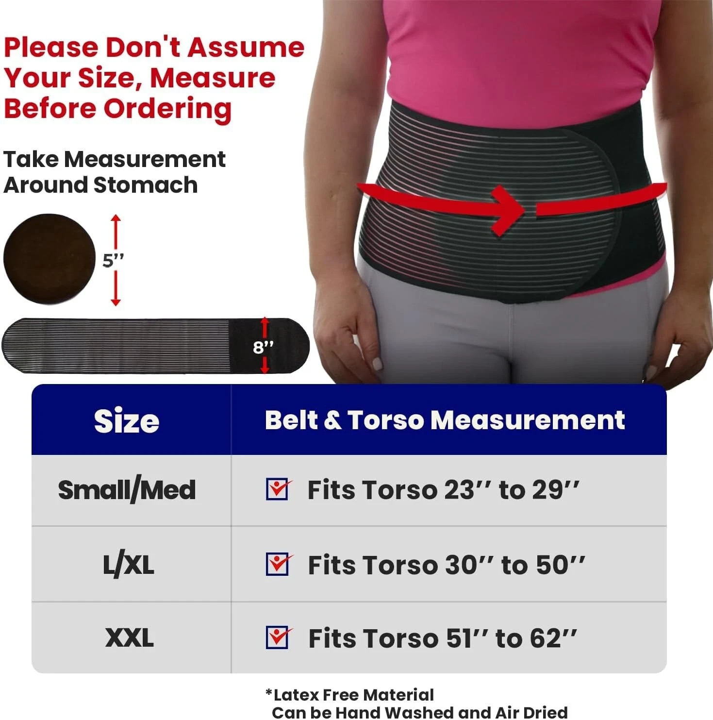 Hernia Belt for Men or Women C Section Belly Binder & Abdominal Binder (XXL)