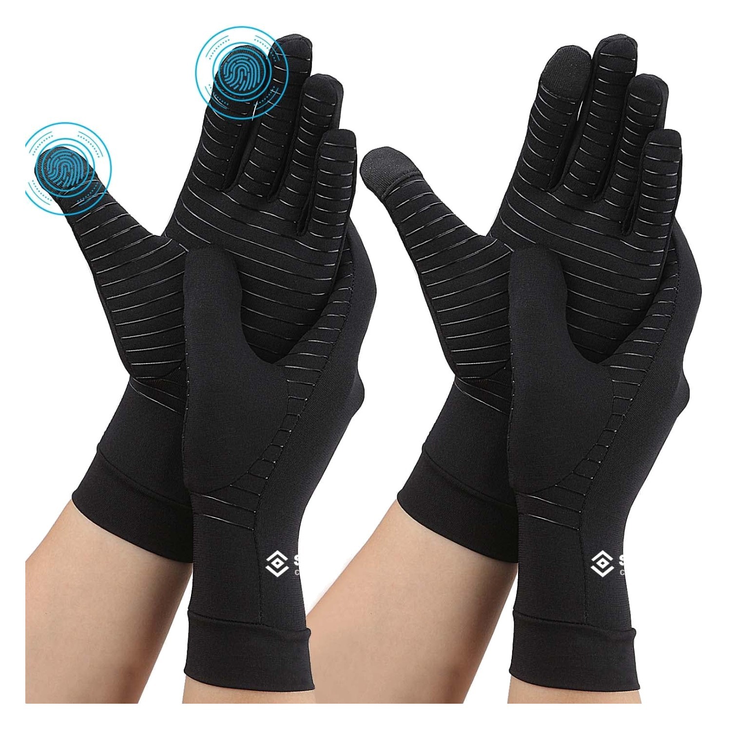 Everyday Support Large Compression Gloves with Touch Screen for Arthritis Pain