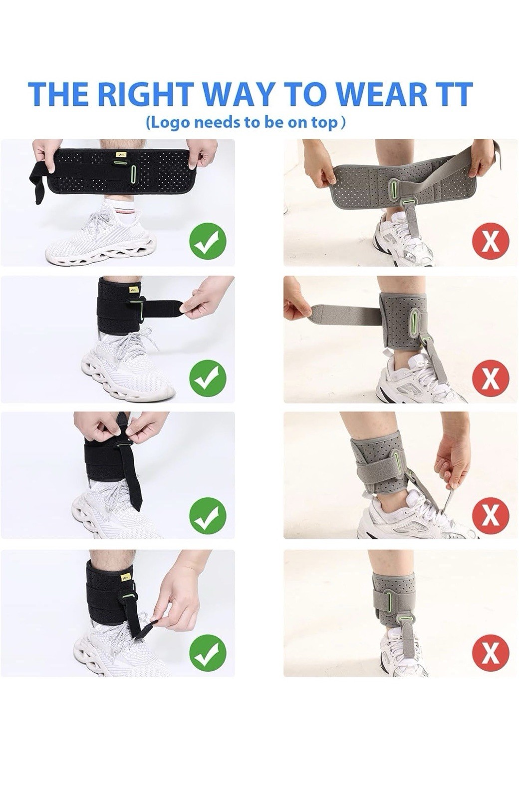 Adjustable Foot Drop Brace for Ankle & Foot, One Size, Black, Unisex