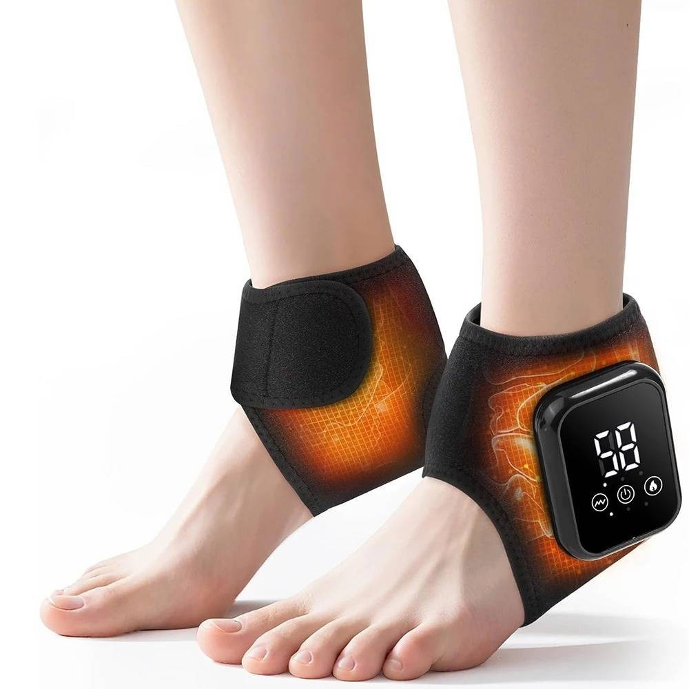 2pcs Heating Levels Heated Ankle Brace 3 Vibration Mode USB Rechargeable Foot