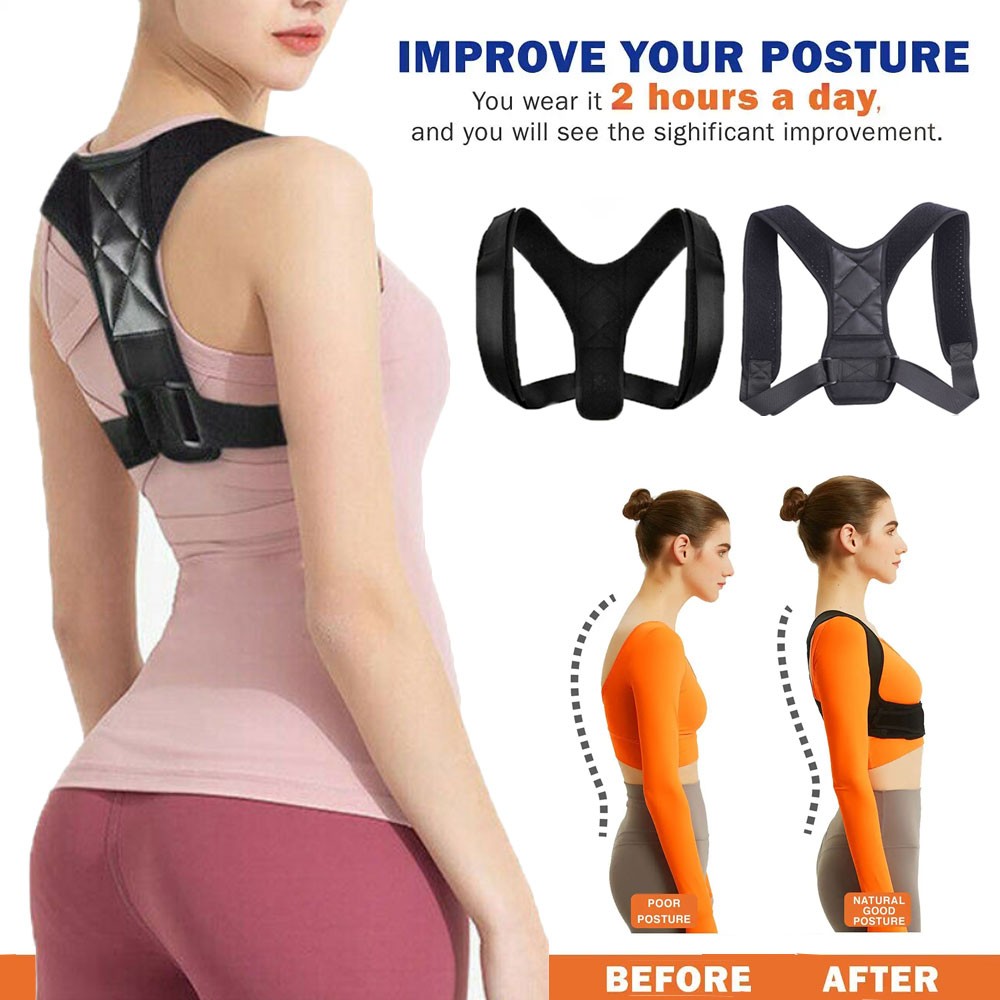 Posture Corrector Back Support Belt Adjustable Shoulder Brace Straightener for M