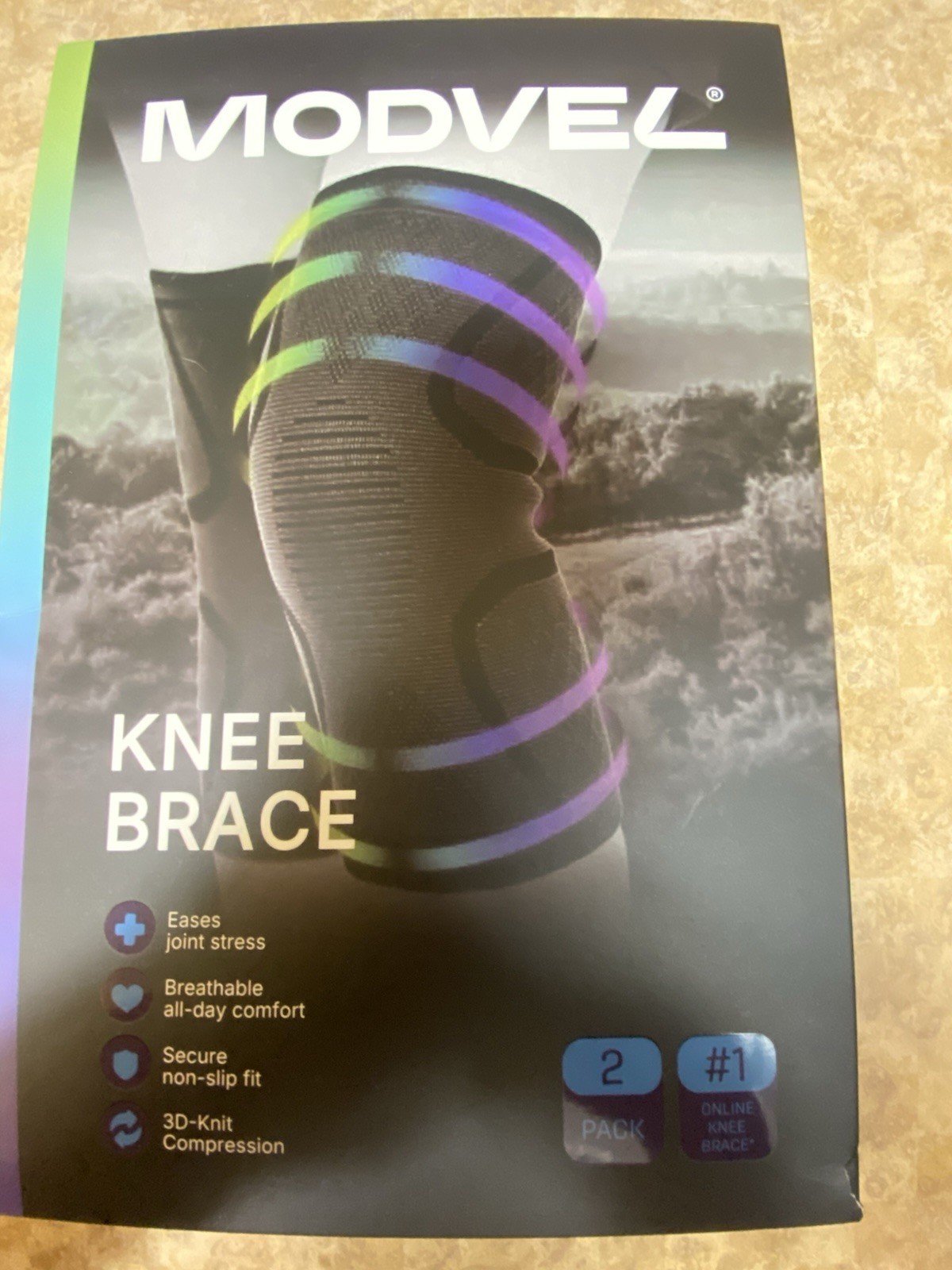 Modvel Unisex Compression Knee Brace Black, Size X-Large GREEN COLOR 2 Pack