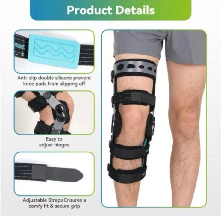 Komzer OA Unloader ACL Knee Brace Right SZ 2XL With Reuseable Cast Cover Unisex