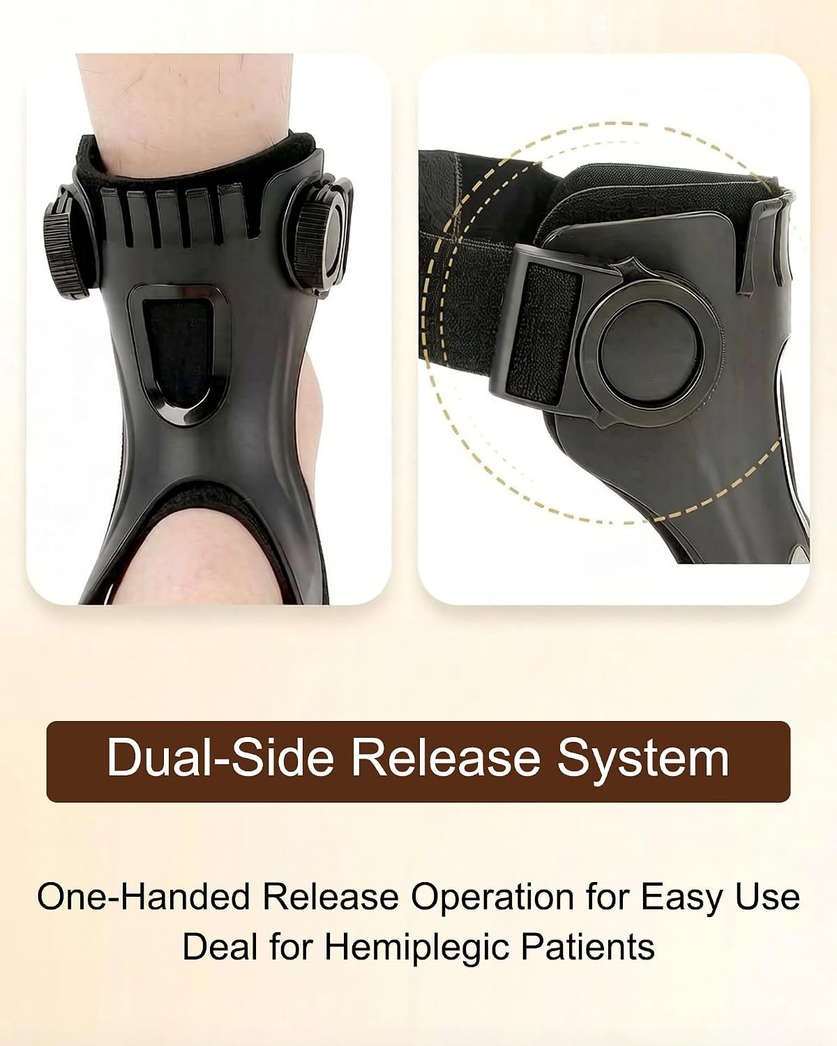 AFO Drop Foot Brace for Stroke Hemiplegia Varus Foot Improve Walking Gait, Effec