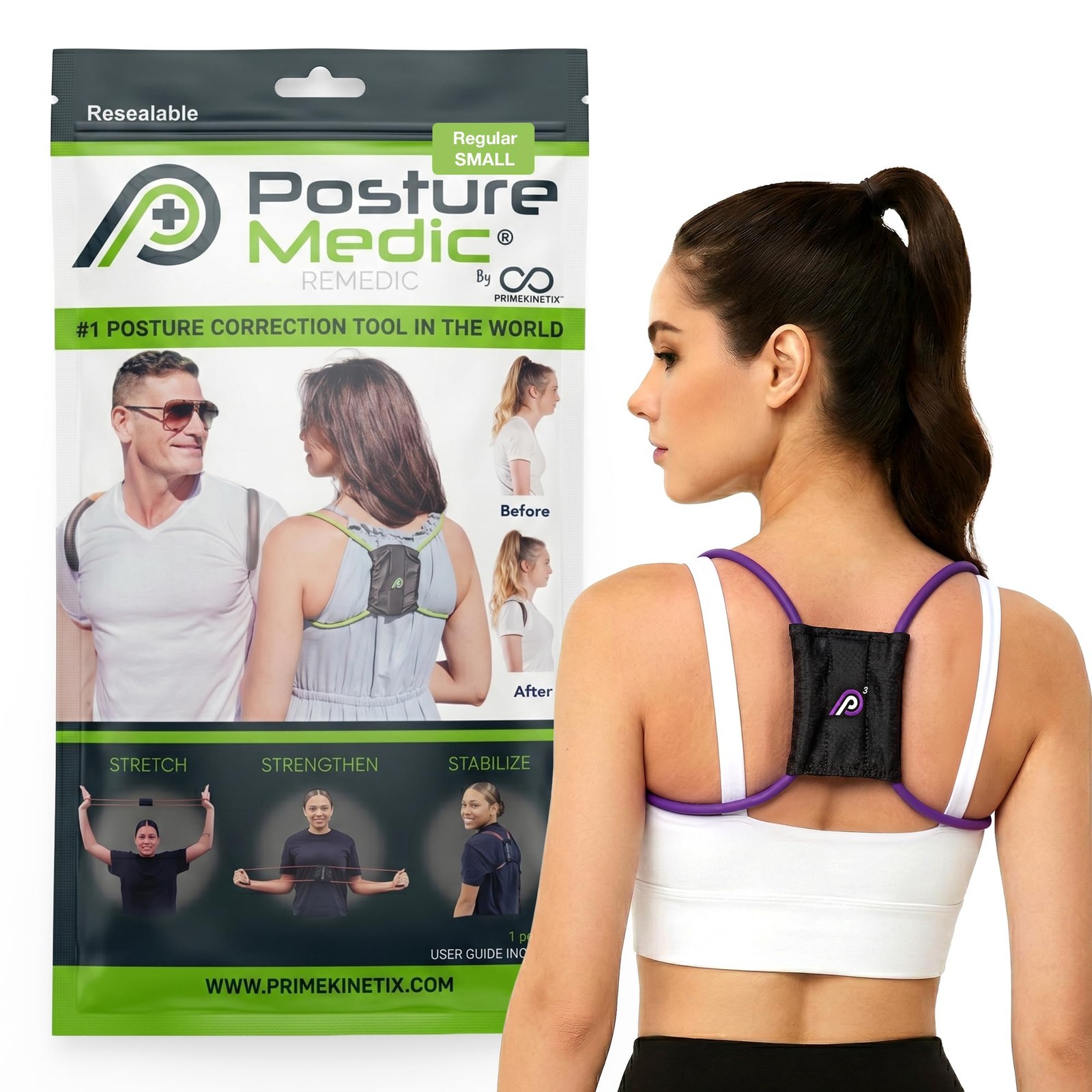 PostureMedic Plus Strength Dynamic Posture Corrector for Athletes – High Resi…