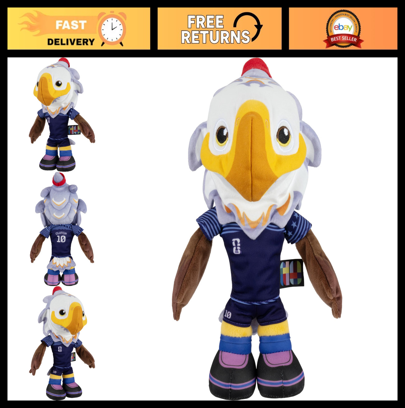 FIFA World Cup 2026 Plush Bald Eagle Mascot – 8-Inch Soft Toy for Fans, Ages 3+