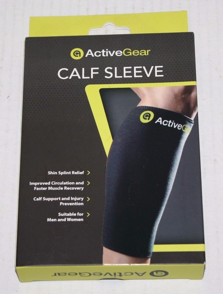 NEW Active Gear Black Calf Sleeve Unisex Size Large 14.1″-16.5″ FREE Shipping!!