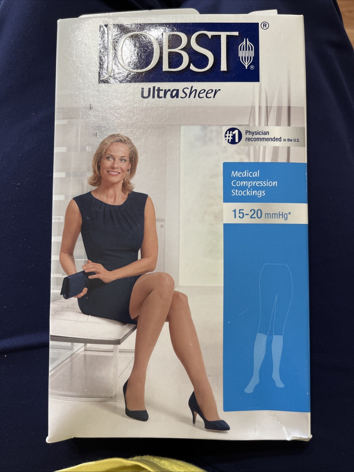 Jobst Ultrasheer Compression Stockings 15-20 mmHg Knee CT Small Classic Black