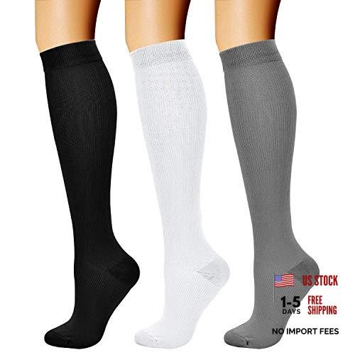 Compression Socks for Women & Men Circulation Small-Medium 03 Black/White/Gray