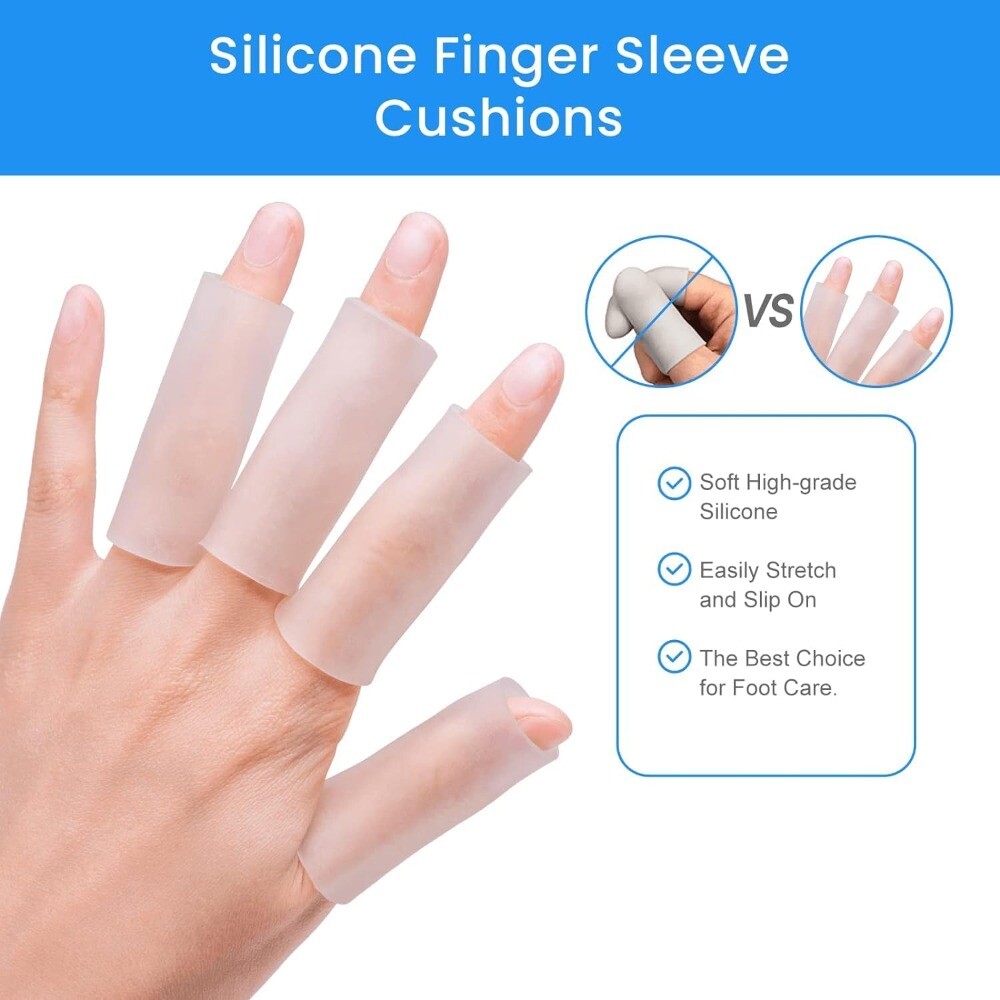 10-30pcs Gel Finger Sleeve Protectors, Silicone Finger Sleeve Cushions Protects