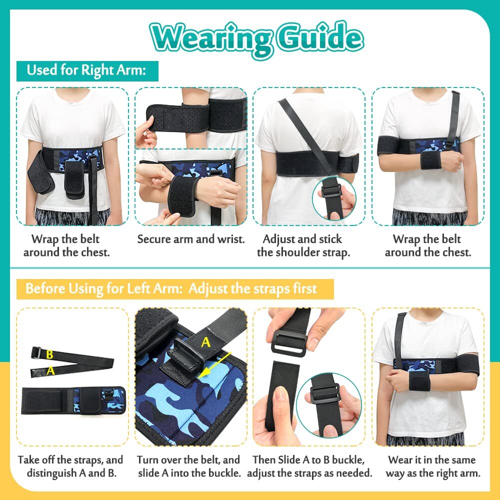 Pediatric Shoulder Immobilizer Kids Arm Sling for Shoulder Injury Dislocated