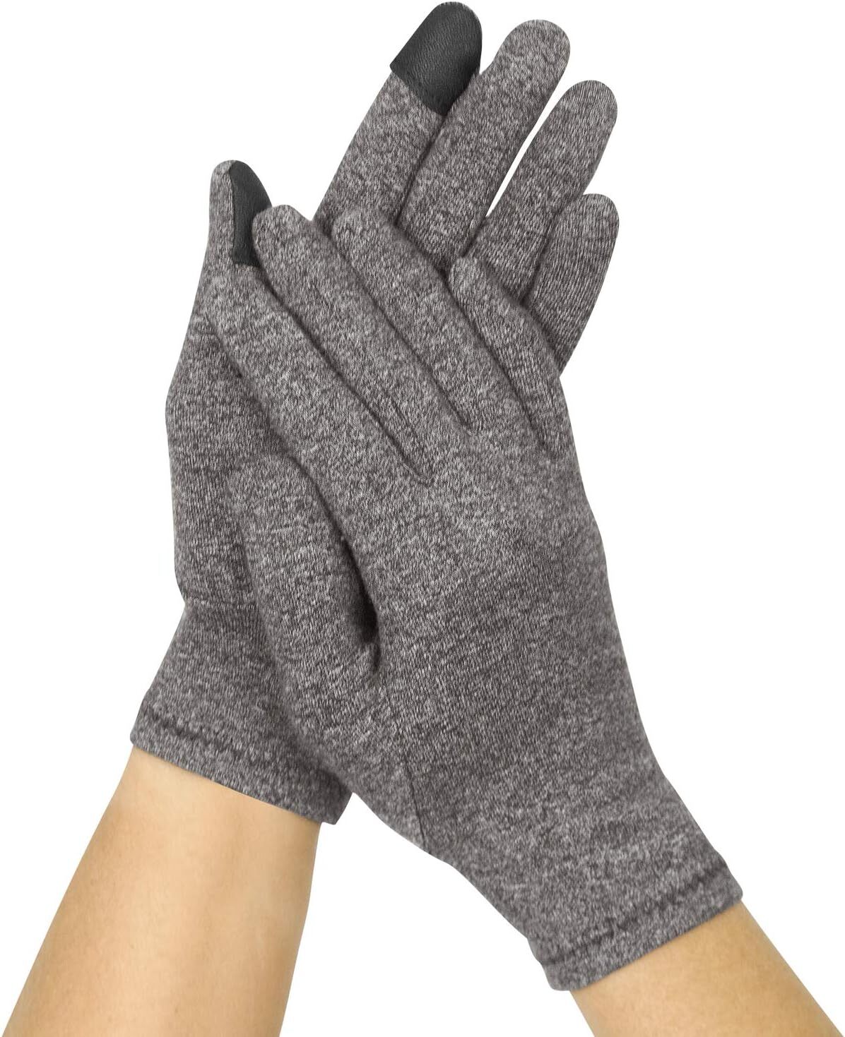 2 Pairs Full Compression Gloves with Touch Screen Finger Arthritis Hand Support