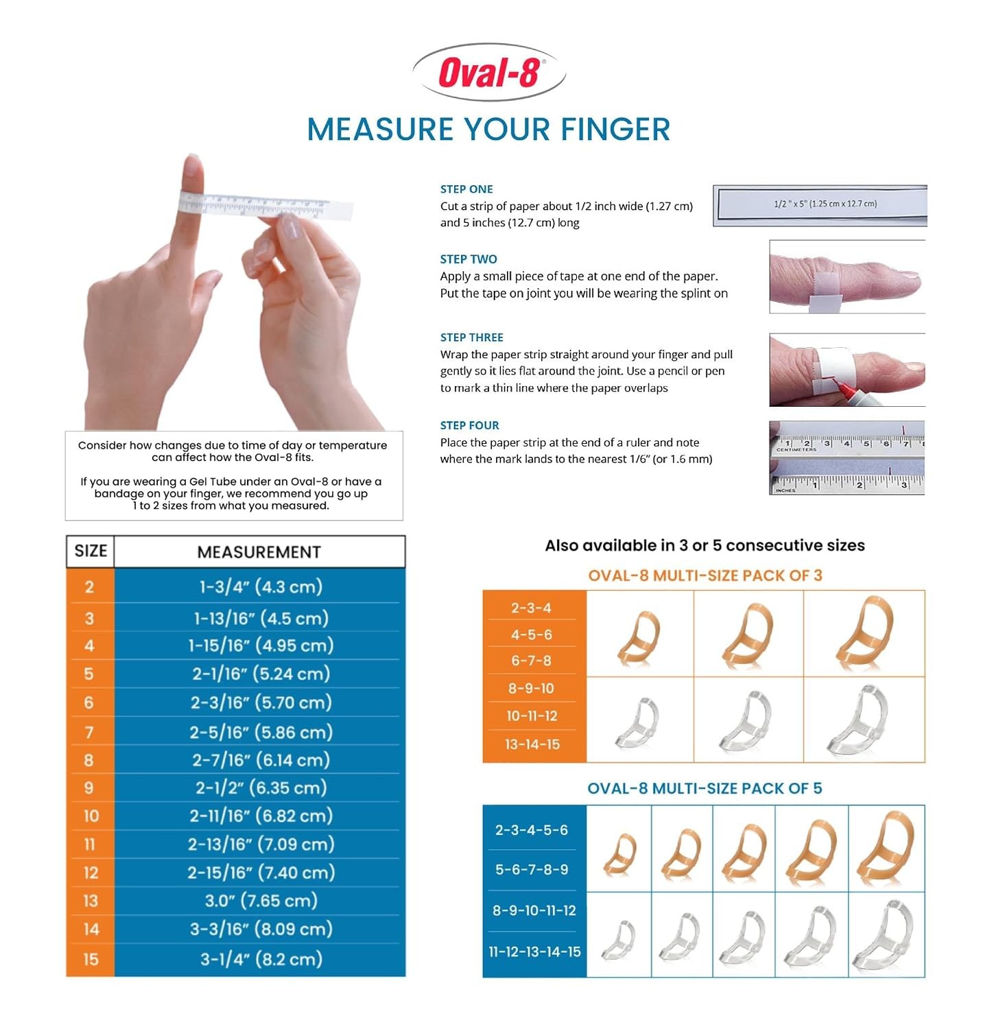 3-Point Products Oval-8 Finger Splint Size 12 Pack of 5 Beige Arthritis