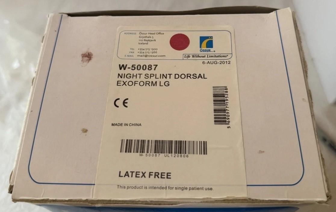 Ossur Exoform Dorsal Night Splint Grey Size Large Unisex W-50087 Preowned, Clean
