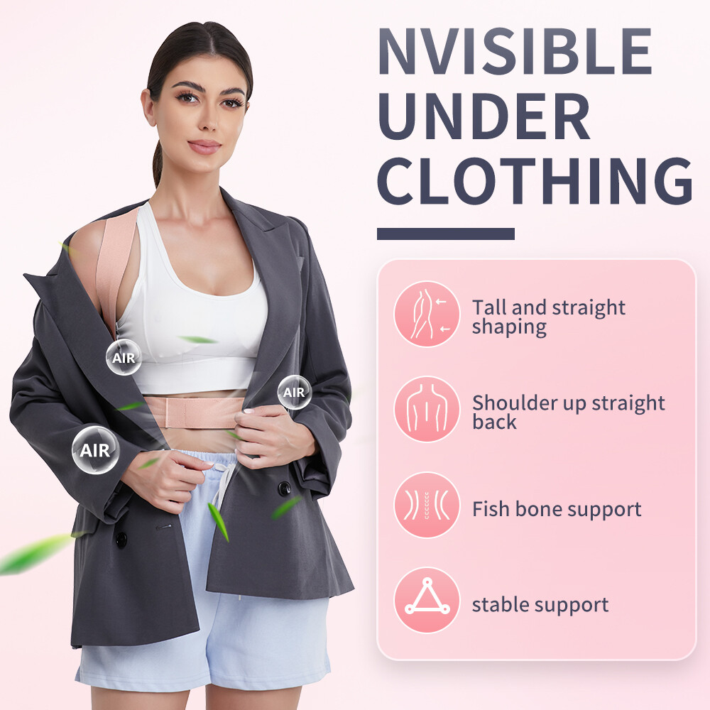 Posture Corrector Low Back Brace Support Adjustable Shoulder Belt For Gym