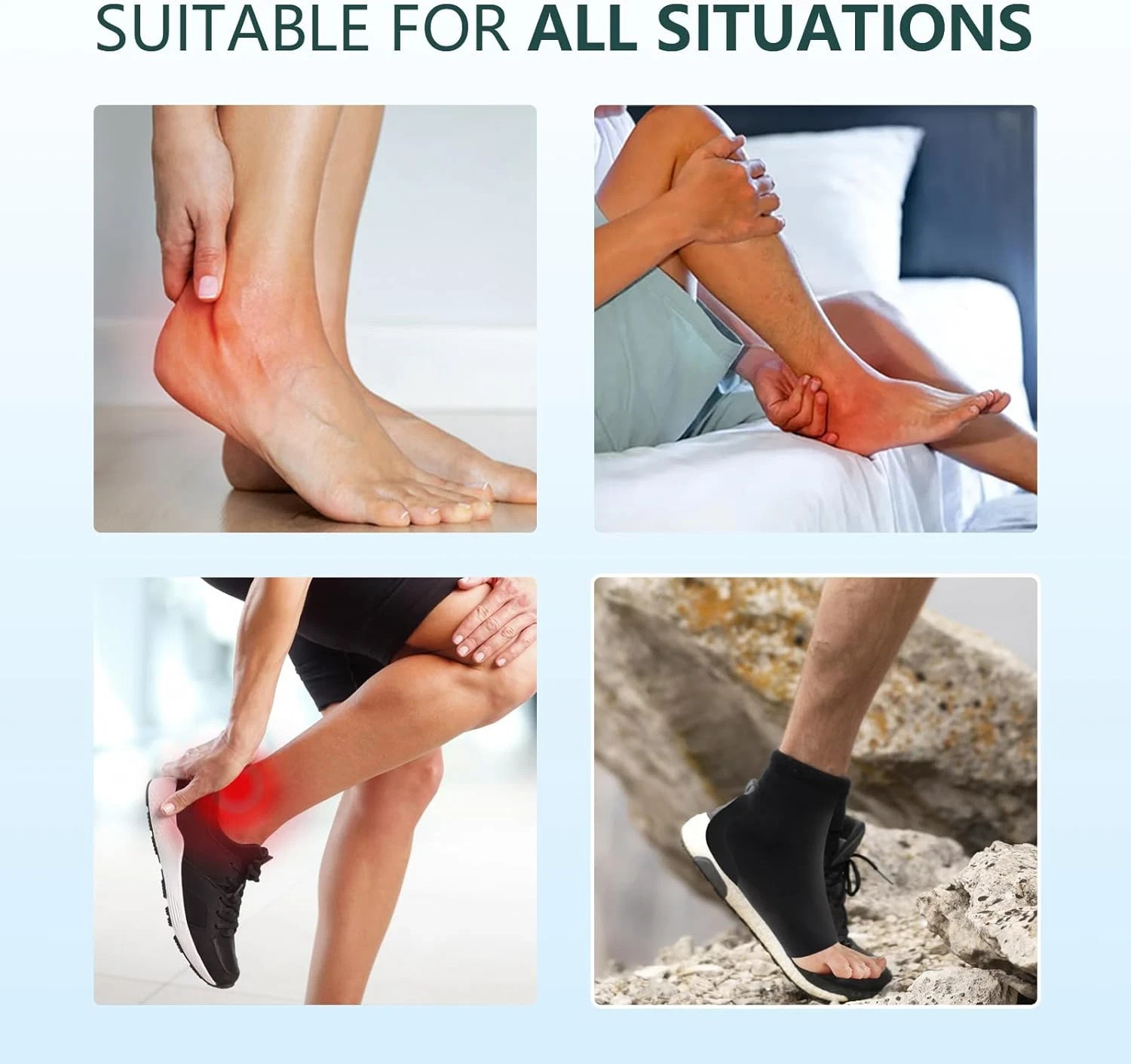 Achilles Tendon Heel Protector – Compression Padded Sleeve Socks – Premium Gel