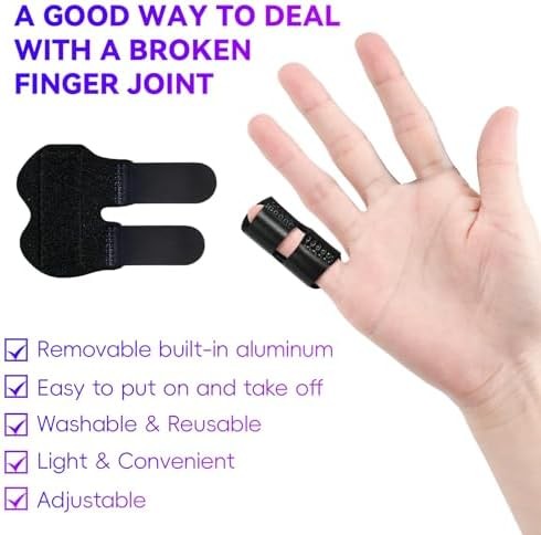 2 PCS Small Finger Splint, Adjustable Trigger Finger Splint, Straightener for Br