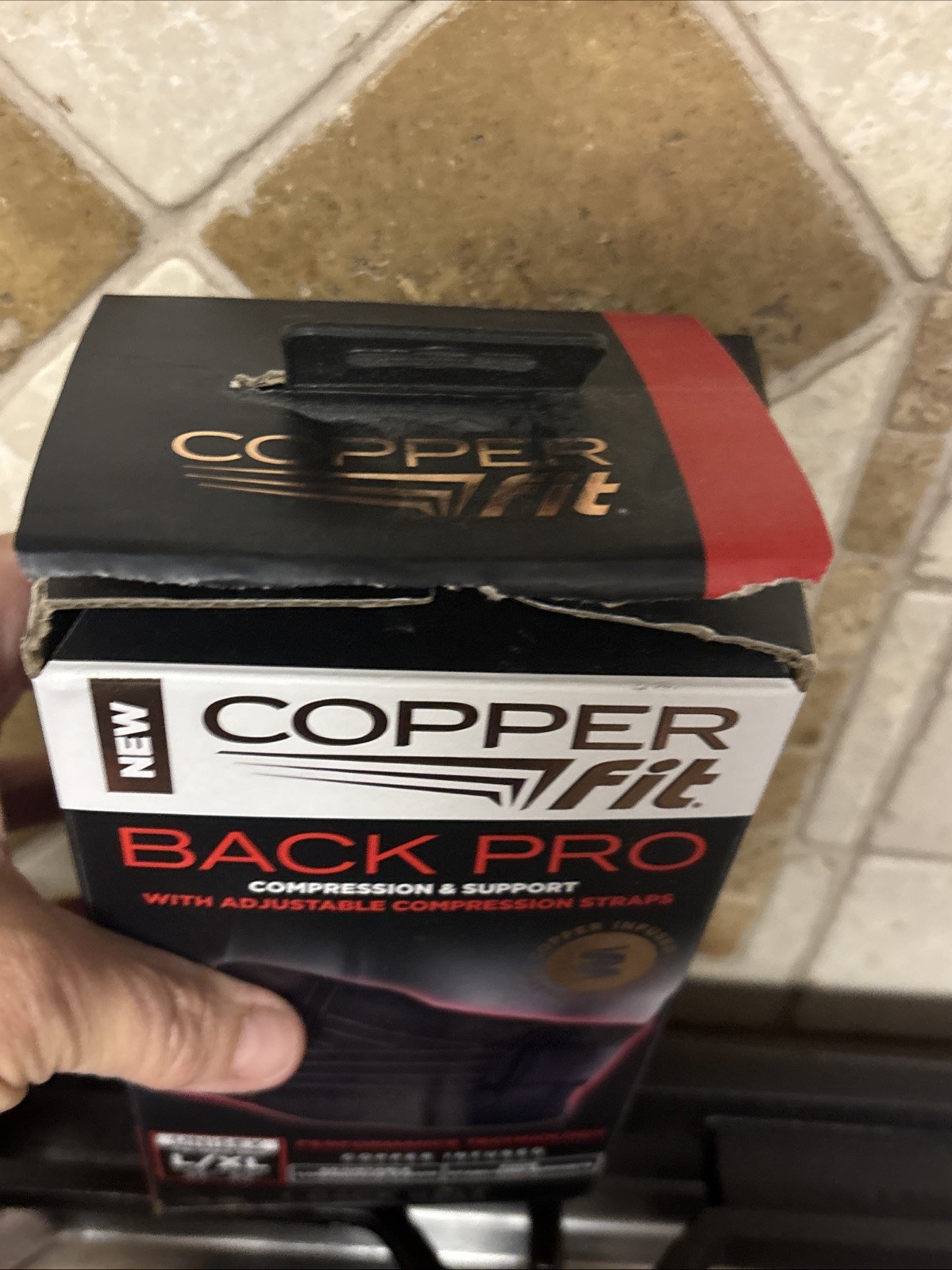 Copper Fit Black Back Pro Compression & Support With Adjustable Straps L / XL