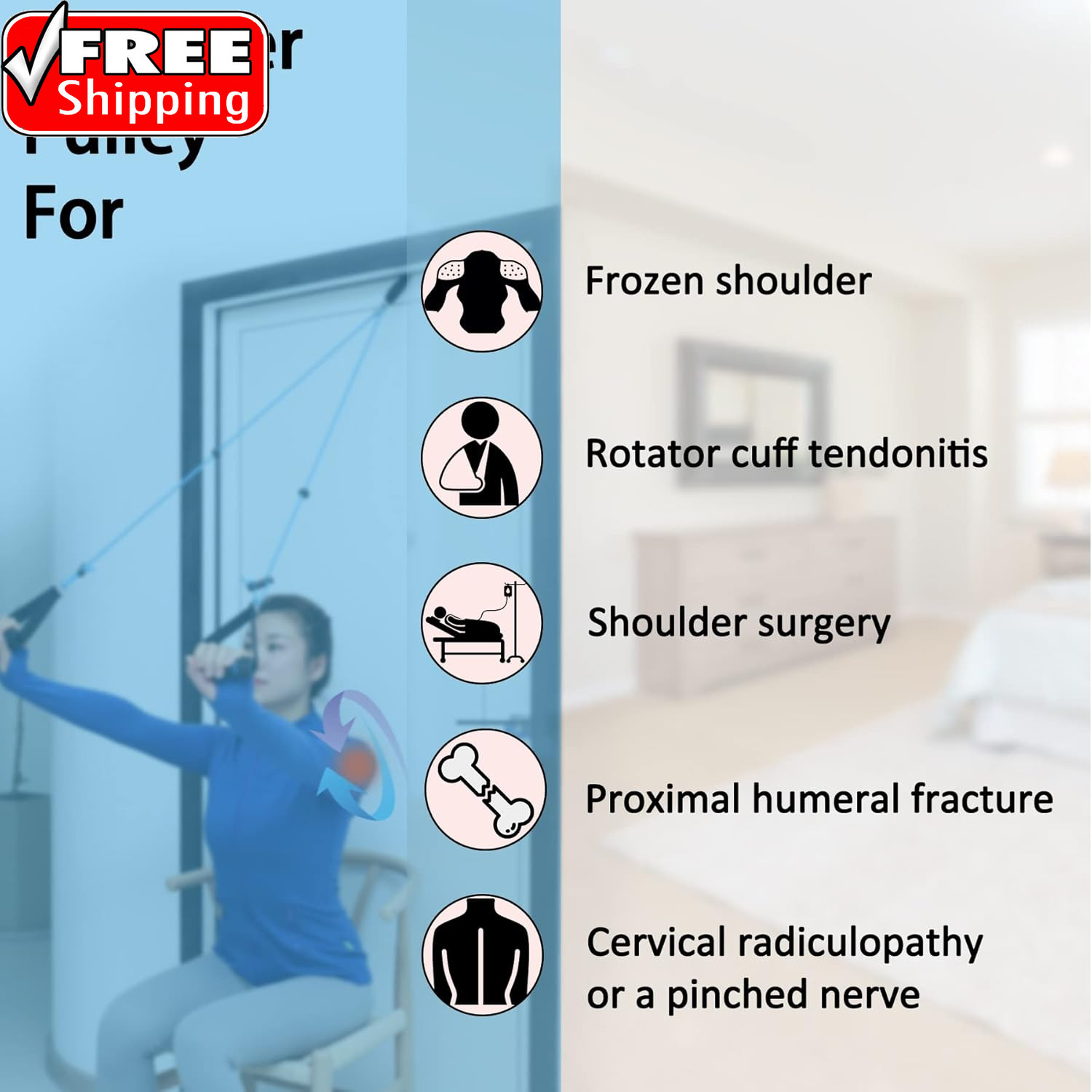 Shoulder Pulley over the Door Physical Therapy System | Over-The-Door Exercise P
