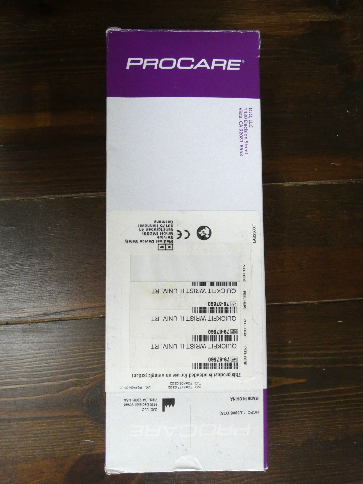 Procare Quickfit Wrist II New Universal Right Hand Black Wrap Brace B-419012