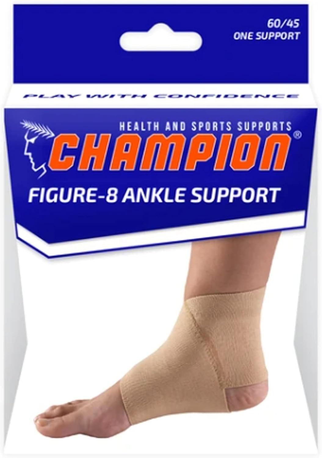 Elastic Compression Ankle Brace – Figure 8 Design, Beige, Medium for Pain Relief