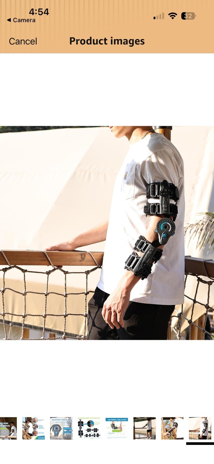Hinged Elbow Brace Adjustable Post OP ROM Elbow Brace W/Sling Stabilizer (Left)