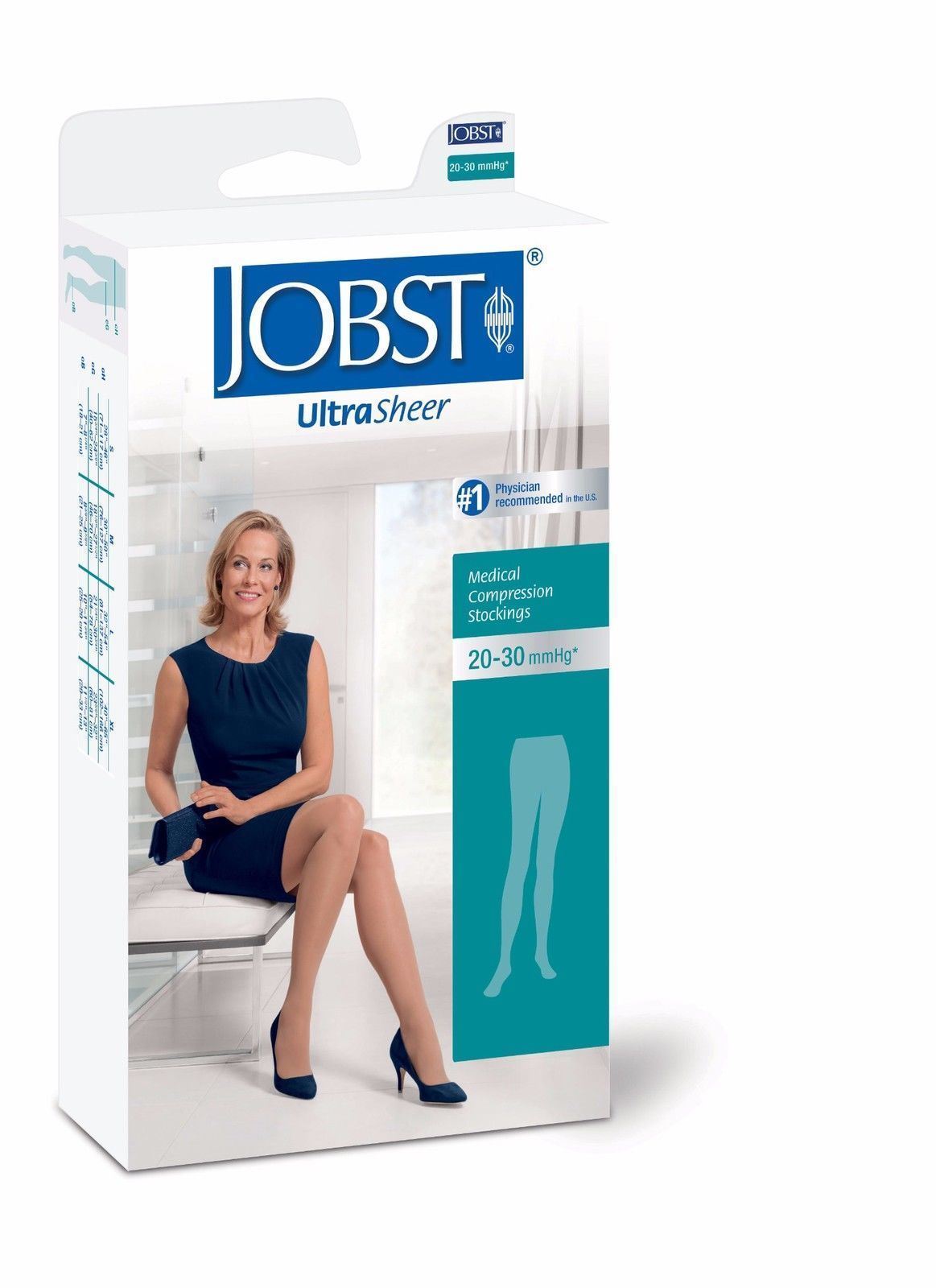 Jobst Womens UltraSheer Pantyhose 20-30 mmhg Supports Stockings Diamond Pattern